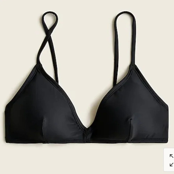 NWT J.CREW French‎ Bikini Top in black XXL & 2X - Picture 6 of 6